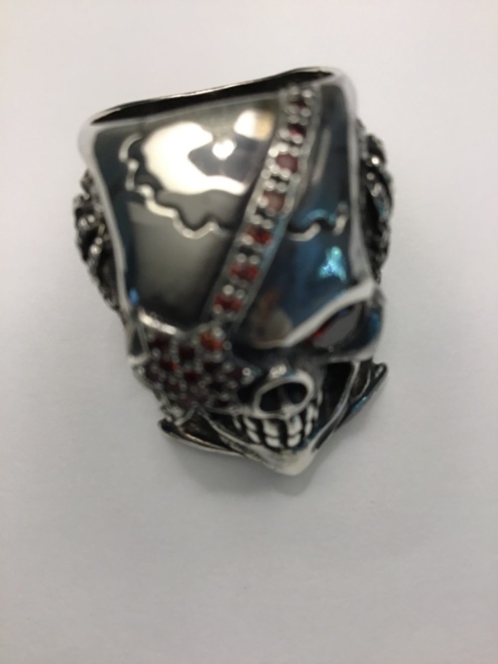 Pirate GARNET mans ring .925 - Picture 7 of 10